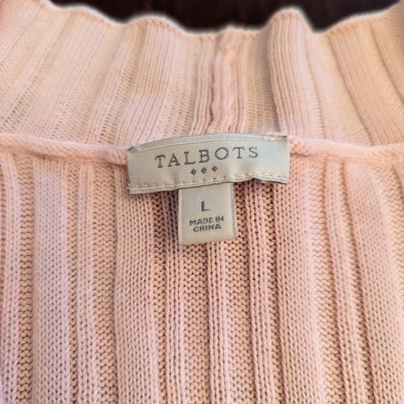 Talbots long open cardigan sweater, size Large, peach - Picture 2 of 8